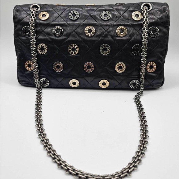 Chanel Star Attitude Flag Bag Grommet Embellished Quilted Leather Large - Picture 4 of 16